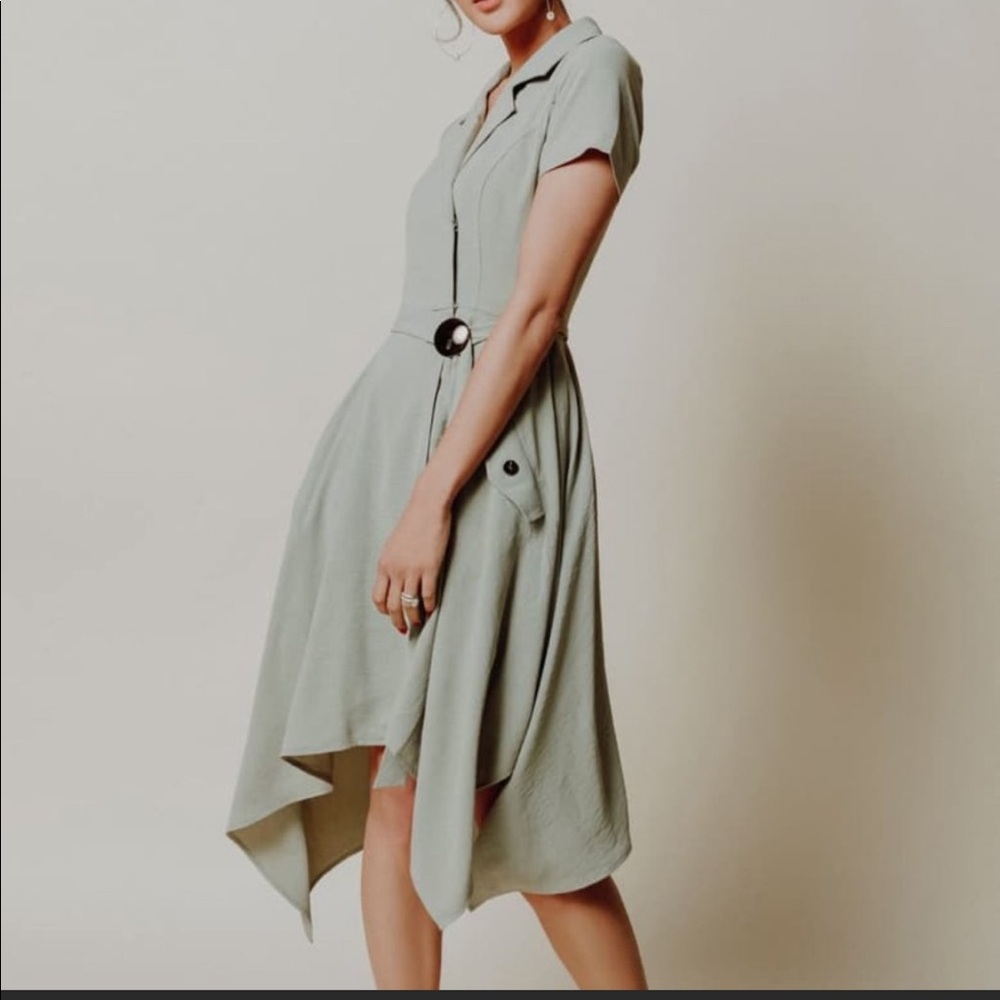 Chriselle x J.O.A. Asymmetrical Trench Dress